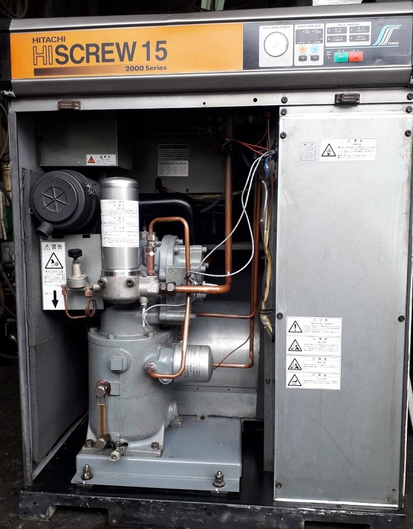 Máy nén khí trục vít cũ Hitachi Hiscrew 15kw (seri 2000)