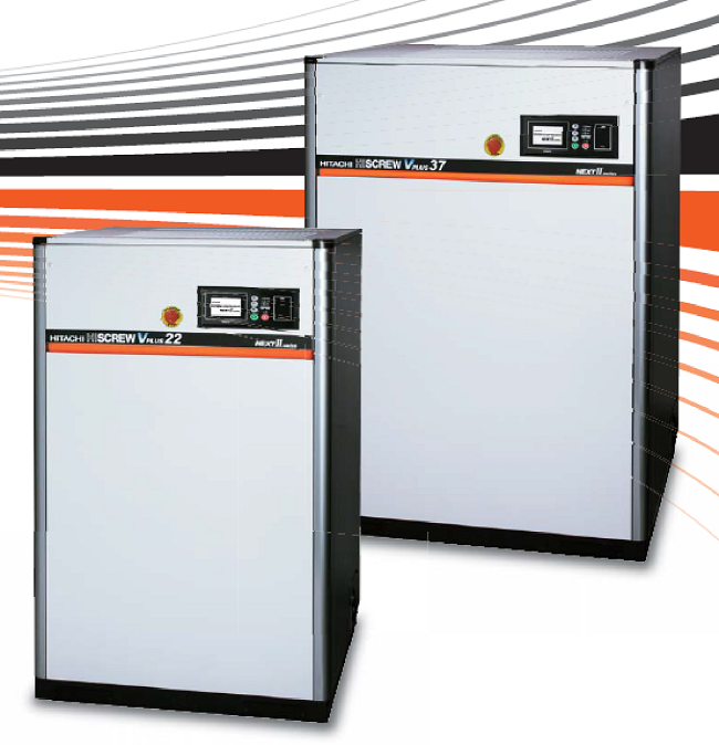 Máy nén khí trục vít Hitachi có hiệu suất làm việc cao, nhỏ gọn và không tạo tiếng ồn. Máy nén khí trục vít Hitachi có hiệu suất làm việc cao, nhỏ gọn và không tạo tiếng ồn.