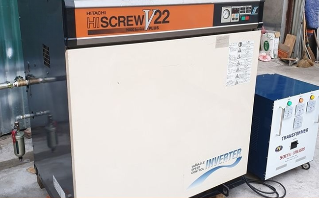 Dải công suất của máy nén khí trục vít Hitachi từ 10hp đến 250hp.