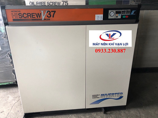 Máy nén khí trục vít cũ Hitachi Hiscrew 37kw Inverter
