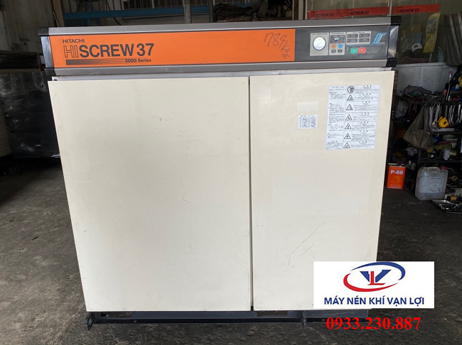 Máy nén khí trục vít cũ Hitachi Hiscrew 55kw.