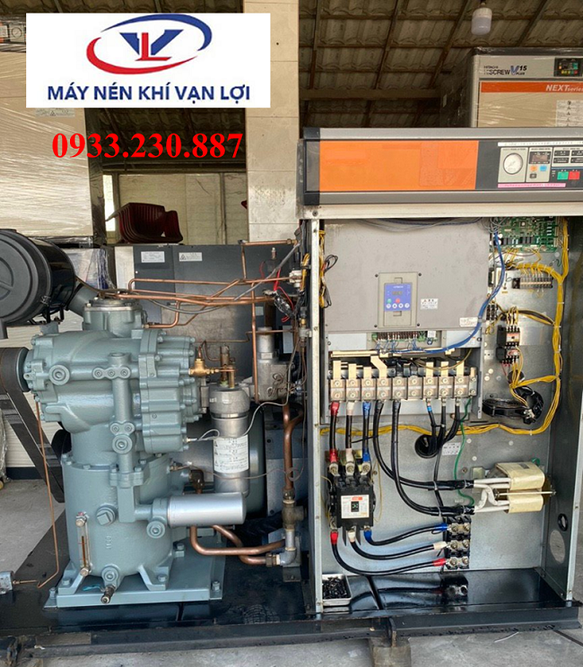Máy nén trục vít Hitachi 55kw cũ, giá tốt.