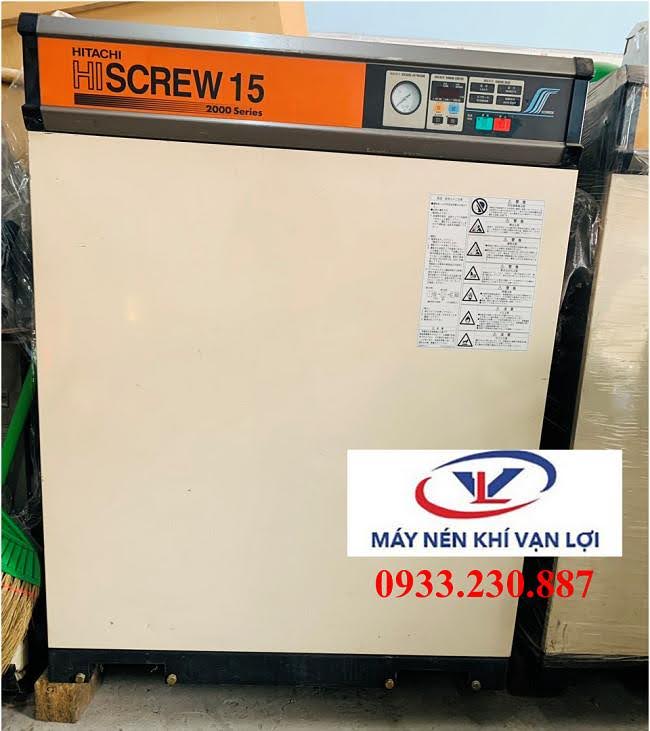 Máy nén khí trục vít có dầu Hitachi.